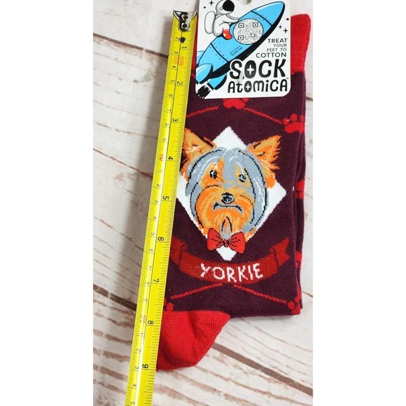 Sock Atomica Dog Yorkie Graphic Socks Comfy Cotton/Poly Blend,One Size Fits Most - Picture 7 of 9